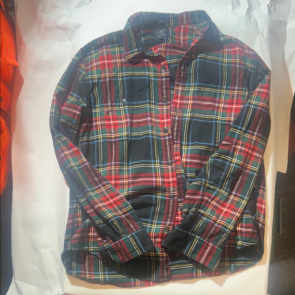 J. Crew Multicolor Plaid Button Down Flannel Shirt